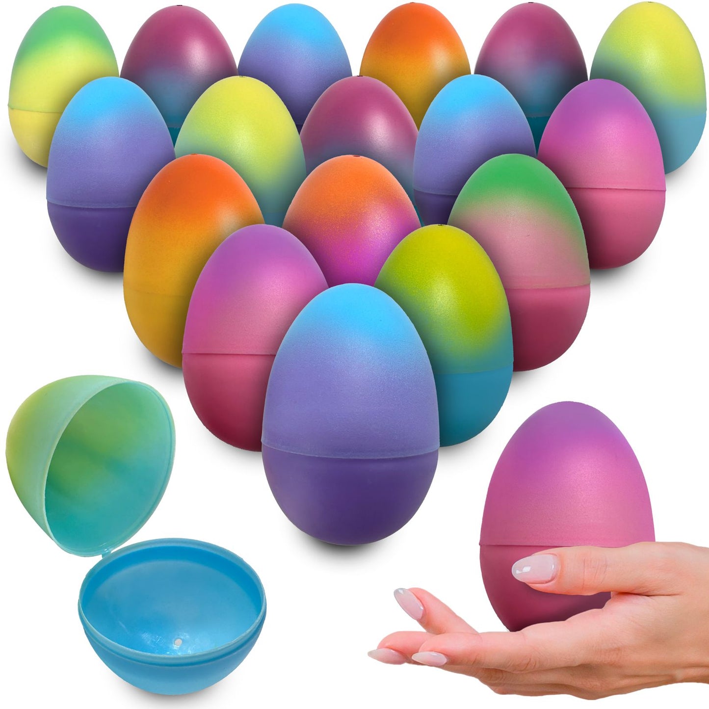 3 Inch Pastel Color Ombre Easter Egg - 16pc Set