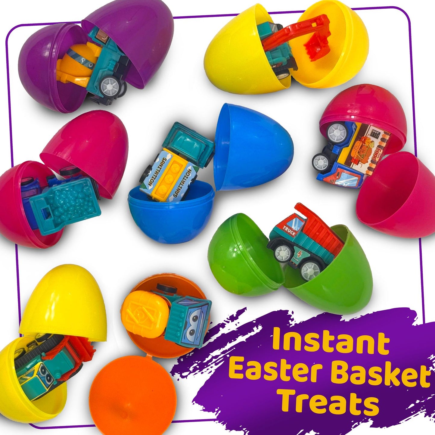 Easter Egg With Mini Car Toy - 8pc Set