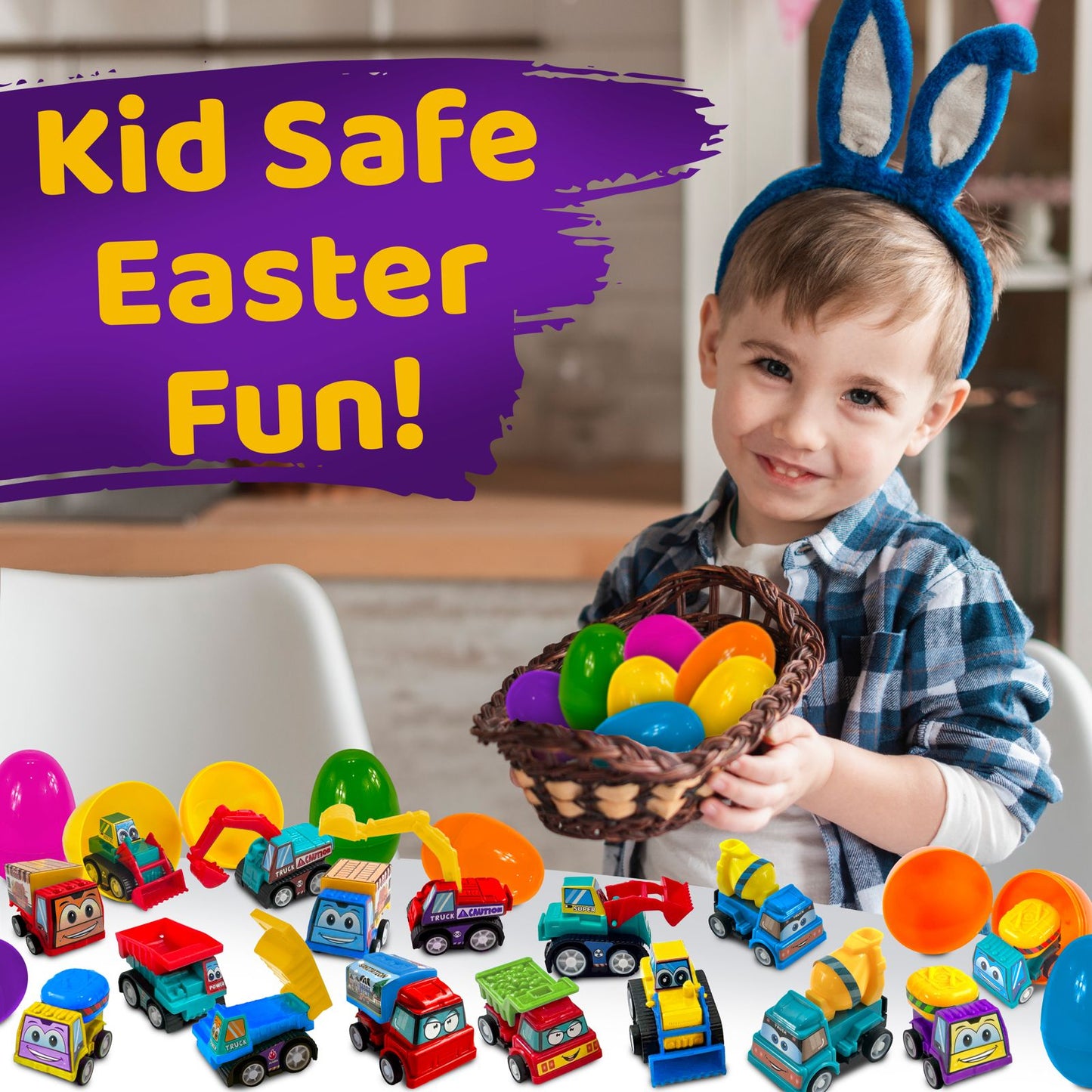 Easter Egg With Mini Car Toy - 8pc Set