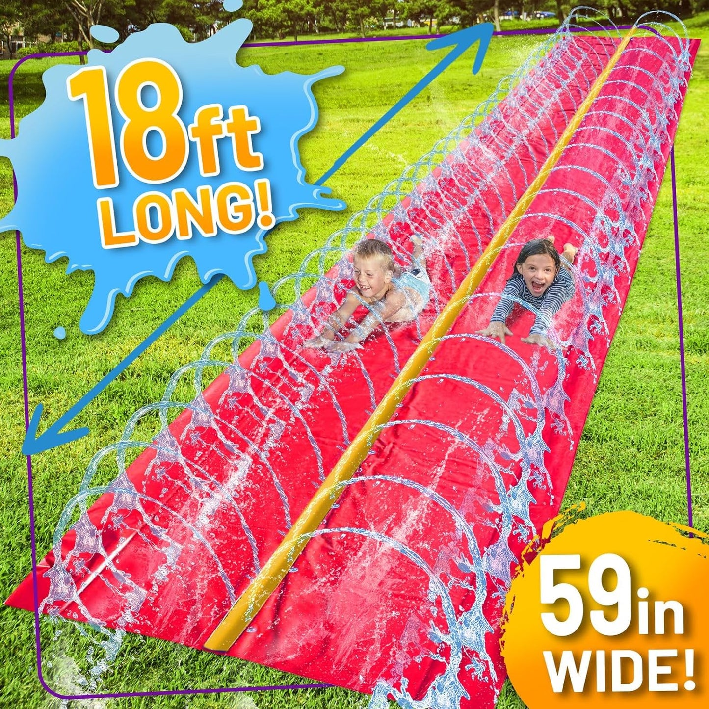 18-Feet Red Water Slide - 2 Lanes