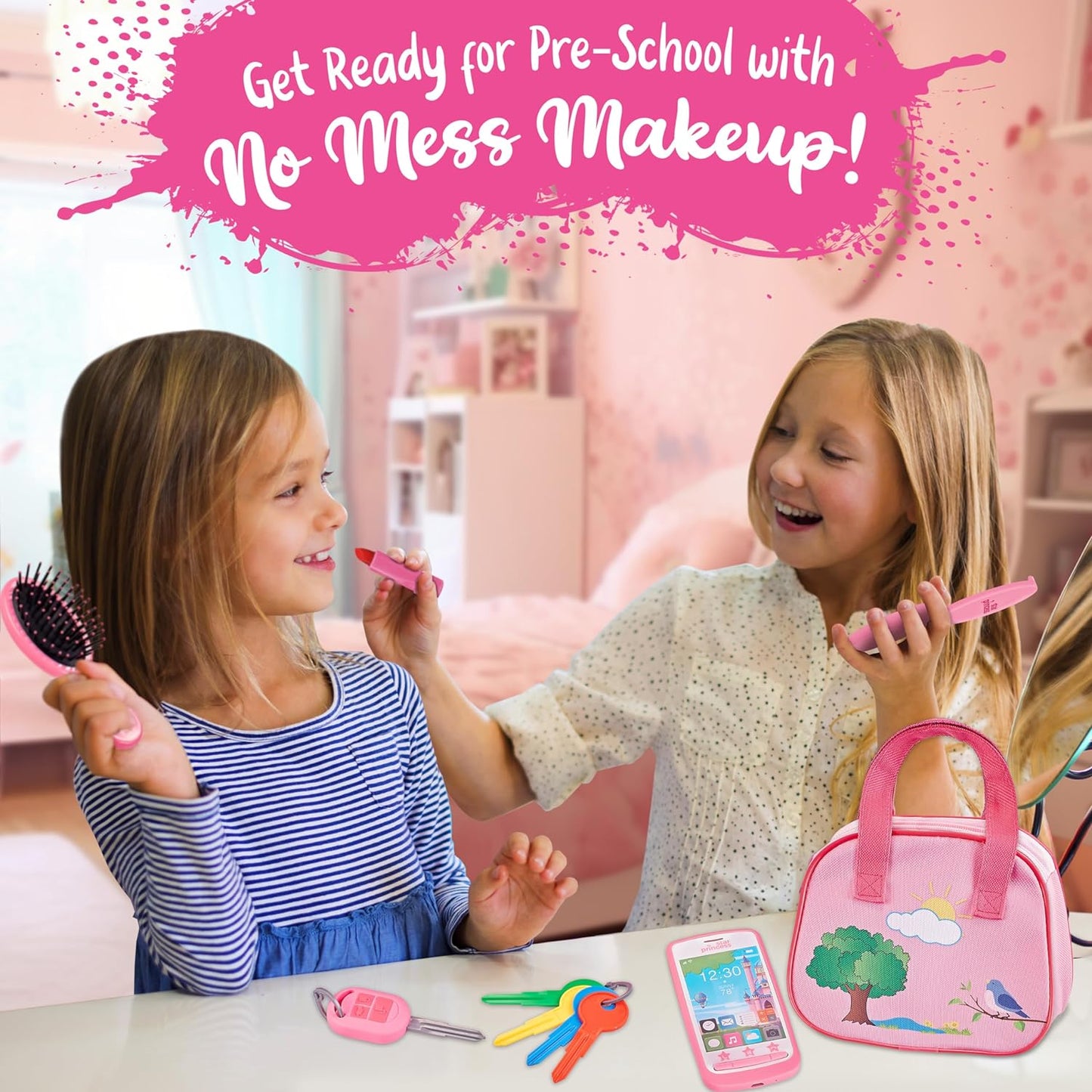 My First Pretend Purse Set Gift For Girl with Play Money and Other Accessories