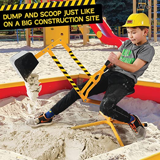 stargo Sandbox Digger Excavator Crane with 360-degree Rotation and Hard Hat for Excellent Sand Dirt and Snow Solid Steel Outdoor Toy
