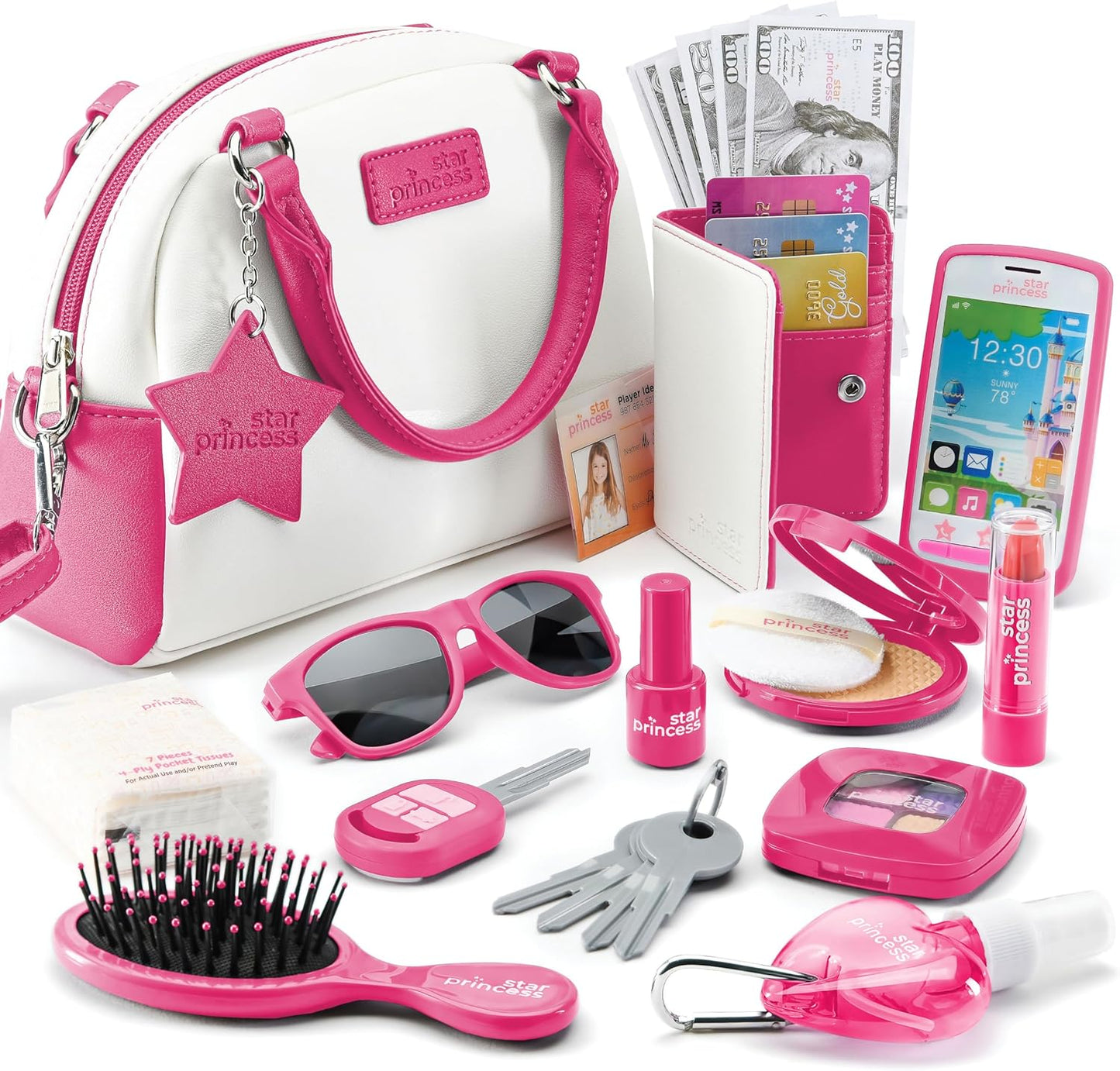 Deluxe Pretend Play Purse Set with Accessories - Pink Edition
