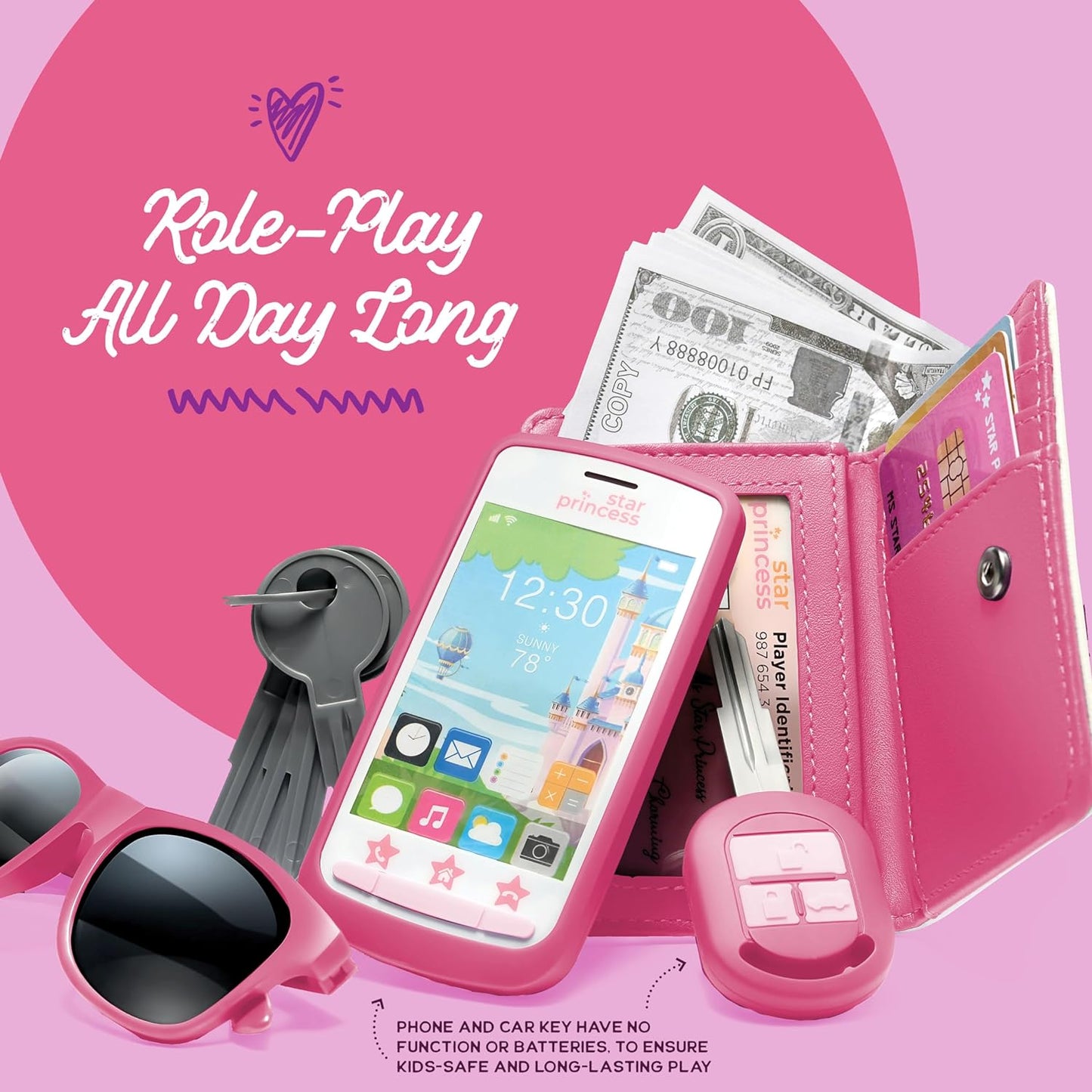 Deluxe Pretend Play Purse Set with Accessories - Pink Edition