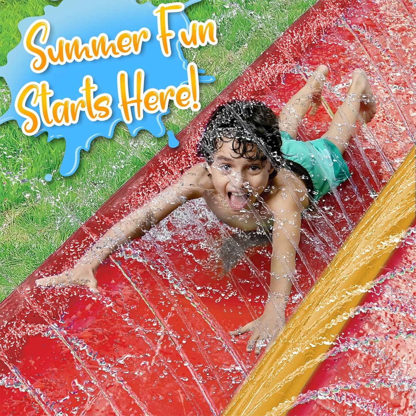 18-Feet Red Water Slide - 2 Lanes
