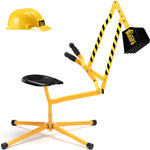 Stargo Sand Digger Kids Excavator Ride on Toy, Solid Steel Rotates 360, Hard Hat for Role Play, Outdoor Sandbox Toy Digger for Kids, Sand Dirt Snow