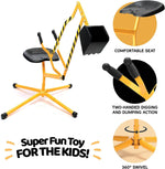 Stargo Sand Digger Kids Excavator Ride on Toy, Solid Steel Rotates 360, Hard Hat for Role Play, Outdoor Sandbox Toy Digger for Kids, Sand Dirt Snow