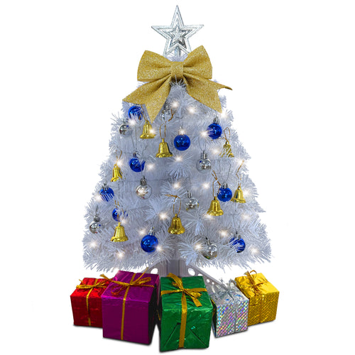 Small White Christmas Tree with Lights