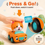 4 Animal Press-and-Go Toy Car Set