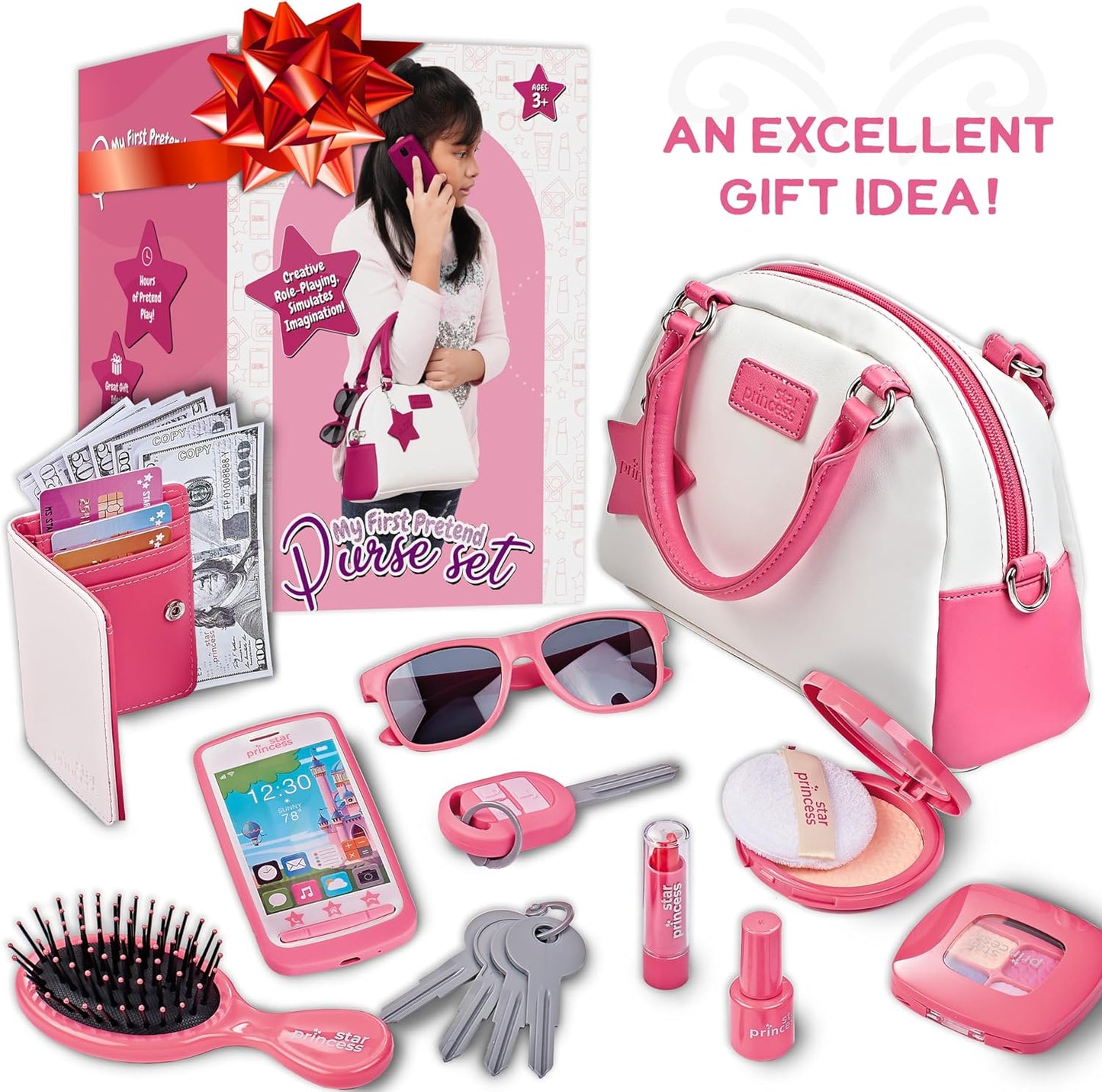 Deluxe Pretend Play Purse Set with Accessories - Pink Edition